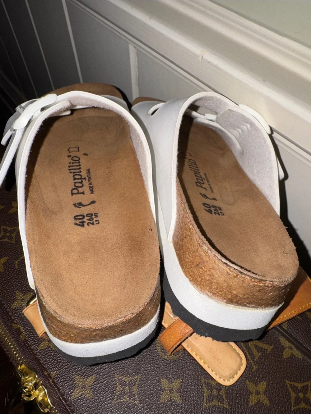 Birkenstock Papillio White Double Buckle Slide Sandals Size 10 40 Shoes